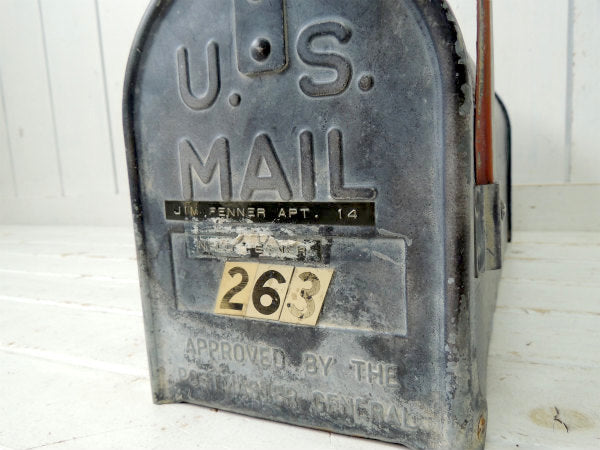 【U.S MAIL・USA】シルバーグレー・ブリキ製・ヴィンテージ・メールボックス・ポスト・郵便受け