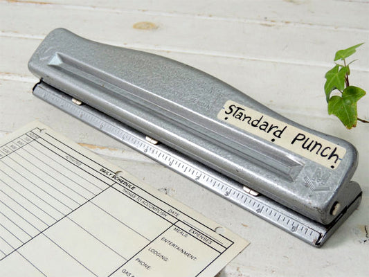 MUTUAL 文房具 工業系 3つ穴 50's ヴィンテージ ペーパーパンチ 穴あけパンチ USA