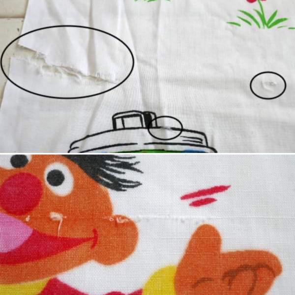 セサミストリートの仲間たち 自転車 スケボー 乗り物 ヴィンテージ ユーズドシーツ(ボックスタイプ)