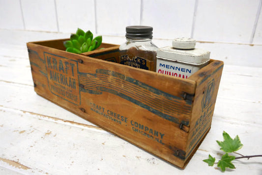 KRAFT クラフトチーズ 全面ロゴ Lサイズ ヴィンテージ チーズボックス 木箱 OLD 仕切り