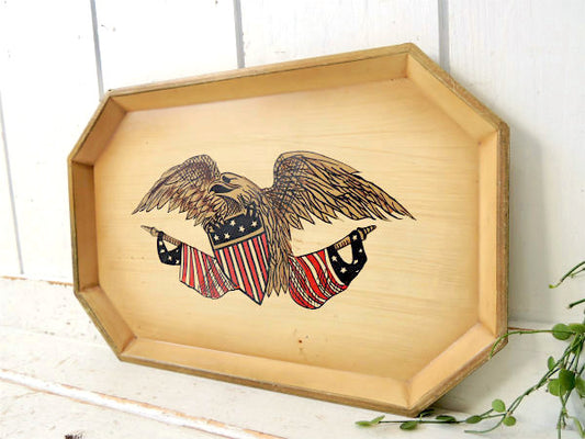 NASHCO イーグル・ハンドペイント・メタル製・ヴィンテージ・サービングトレイ・トレイ・お盆