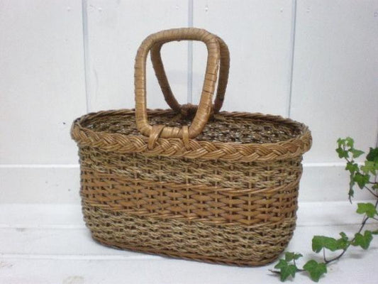 スペイン 蚤の市 アンティーク ショッピング バスケット カゴバッグ カゴ