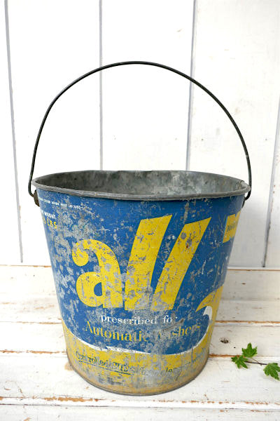 1950's all アドバタイジング・ヴィンテージ・ブリキバケツ USA シャビー ガーデニング