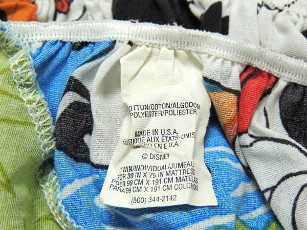 【101匹わんちゃん】ディズニー・池遊び柄・ヴィンテージ・ユーズドシーツ(ボックスタイプ) USA