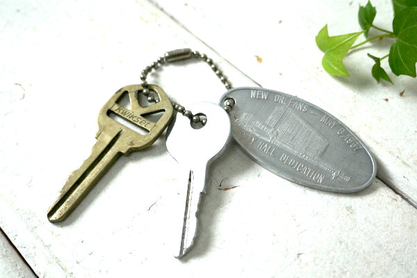 1957s・ニューオリンズ・ルイジアナ州・シティホール 記念品 キーホルダー・古鍵2本付き