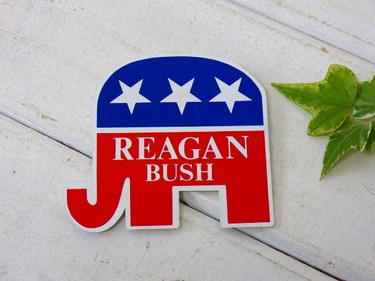 【★★★REAGAN BUS】elephant型 缶バッジ・USA