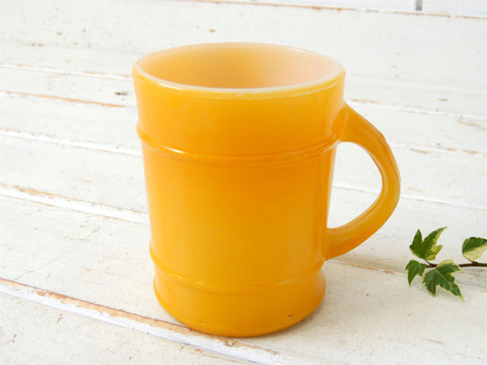 【Fire King】ファイヤーキング・イエロー・バレルマグ・レンジャーマグ・食器 USA