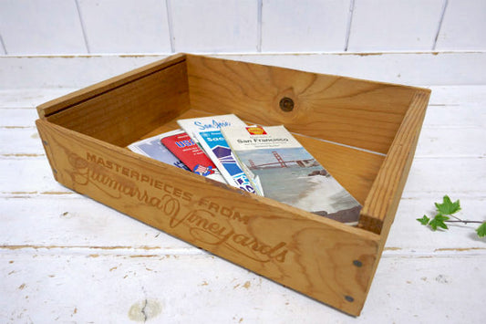 カリフォルニア ぶどう農園 グレープ ビンテージ ウッドボックス 木箱 フルーツ ガーデニング US