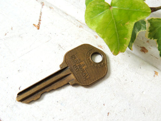 【NATIONAL KEY・KV1・ナショナル】ヴィンテージ・鍵・キー・真鍮製・ロゴ・キャラクター