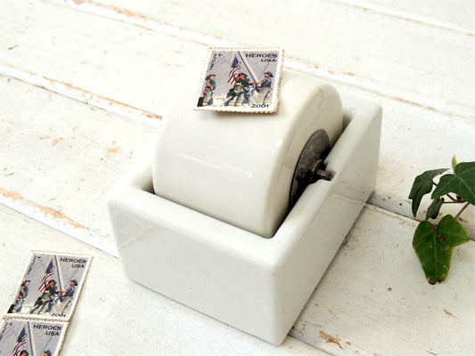 【SENGBUSCH・Lサイズ】ホワイト・陶器製・アンティーク・スタンプモイスチャー/切手ぬらし