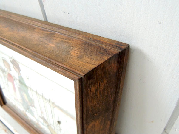 【ノーマンロックウェル】パブミラー・木製フレーム入り・ヴィンテージ・壁飾り・鏡