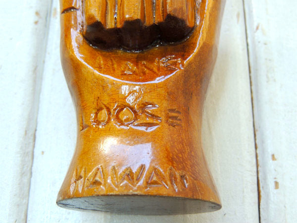 【HANG LOOSE】ハワイ・ハングルース・木彫り・ヴィンテージ・置物・オブジェ・リングホルダー