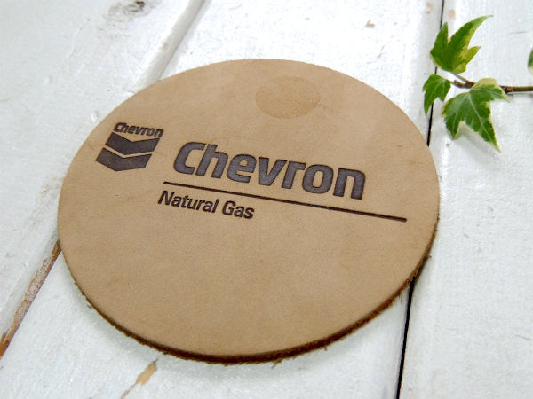 Chevron シェブロン・アドバタイジング・レザー・革製・ヴィンテージ・コースター USA
