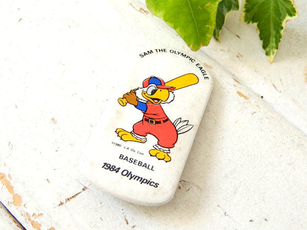 1984ロス五輪マスコット額入りピンバッチ ピンバッジボード1984