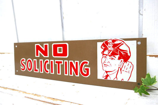 勧誘&セールスお断り NO SOLICITING ビンテージ・サイン 看板 ミッドセンチュリー US