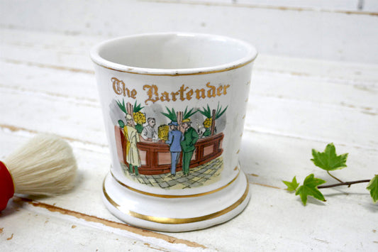 BARTENDER バーテンダー BARBER 50s ビンテージ シェービングマグ 髭剃り カップ
