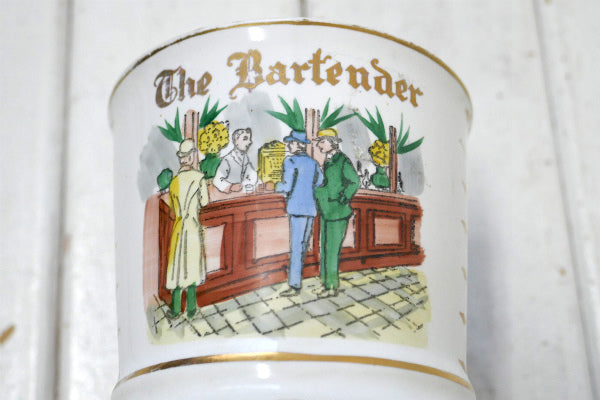 BARTENDER バーテンダー BARBER 50s ビンテージ シェービングマグ 髭剃り カップ