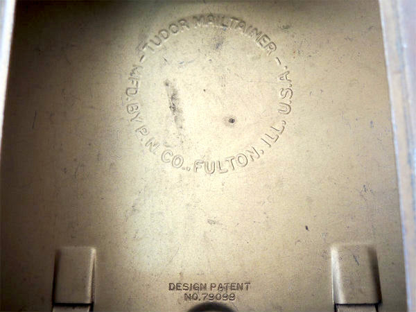 新聞受け・ゴールドトーン・ティン製・30's アンティーク・メールボックス 郵便受け ポスト USA