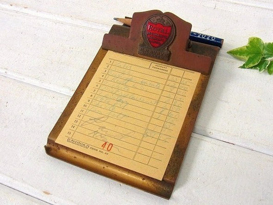 【1845年〜保険会社】アドバタイジング・真鍮製・アンティーク・バインダー/クリップボード/USA