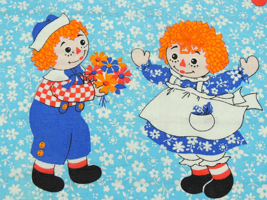 【ラガディアン&アンディ】フリンジ付き・花柄・ヴィンテージ・ベッドスプレッド・ベッドカバー USA