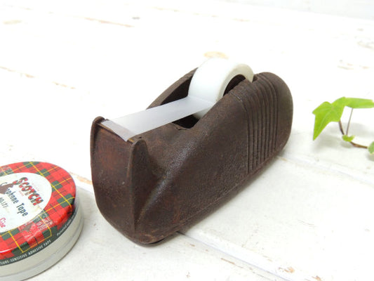 【1930y頃・スコッチ】アイアン製・アンティーク・赤茶色・テープカッター・ステーショナリー