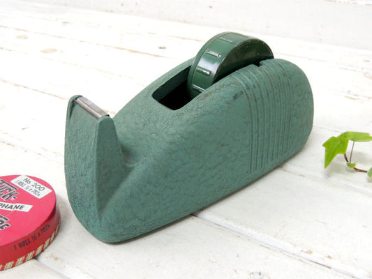 【Scotch・USA】緑色・スコッチ社・アイアン製・アンティーク・テープカッター・文房具・オフィス