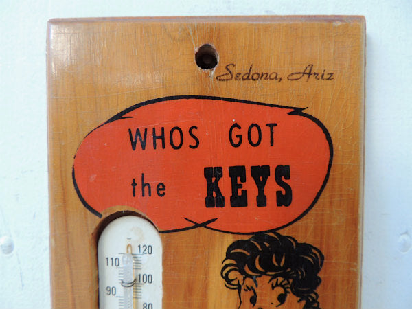 WHOS GOT the KEYS サーモメーター 温度計 セドナ スーベニア 木製 ヴィンテージ キーフック 鍵フック 壁飾り USA