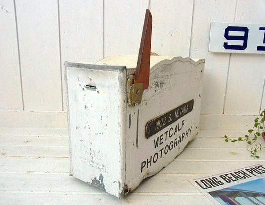 【U.S MAIL】シアーズ・白色・メタル製・ヴィンテージ・メールボックス/ポスト/郵便受け USA