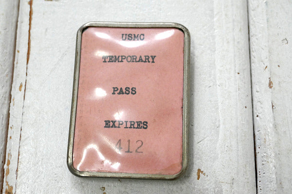 ミリタリー・USMC 412 アメリカ海兵隊・ヴィンテージ ID バッジ 刻印 アメリカ軍 US