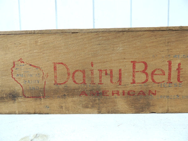 【Dairy Belt】USA!ウィスコンシン州・木製・アンティーク・チーズボックス/木箱
