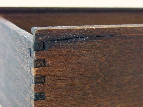 木製・小さなアンティーク・ウッドボックス/木箱/あられ組み USA