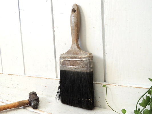 木製ハンドル・シャビー・ヴィンテージ・ペイントブラシ・ハケ・ブラシ・刷毛・ガーデニング USA