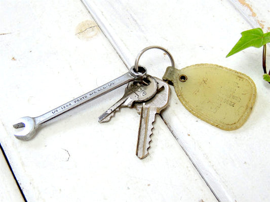 【PROTO・プロト・工業】ヴィンテージ・古鍵・コンビネーションレンチ付き・キーホルダーセット