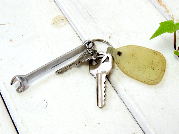 【PROTO・プロト・工業】ヴィンテージ・古鍵・コンビネーションレンチ付き・キーホルダーセット