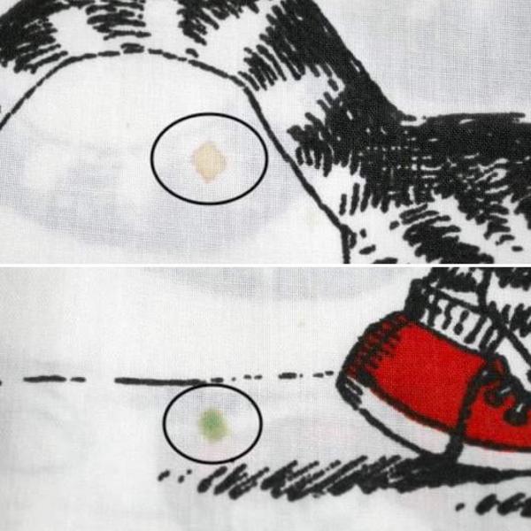 クリバンキャット 赤いスニーカーを履いたネコ 80's ヴィンテージ USEDフラットシーツ 上半分 USA