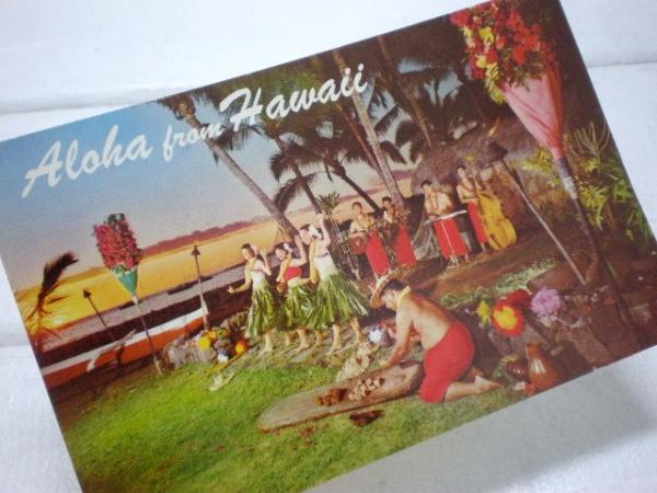 ハワイ　50’sヴィンテージ・ポストカード フラガール/写真はがき