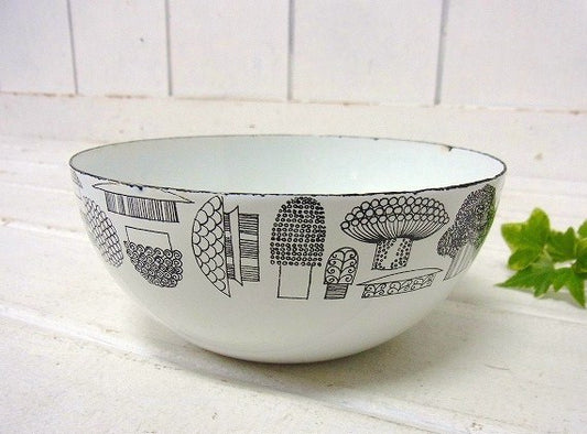 【FINEL/フィネル】フィンランド製・ホーロー製・きのこ柄・ヴィンテージ・ボウル(S)