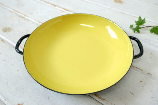 SIZZLING SERVERS イタリア ホーロー製 イエロー ヴィンテージ 浅鍋 プレート(中)