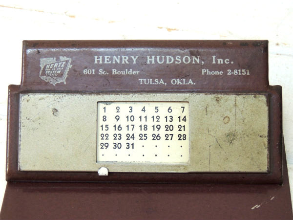 1952's HERTZ ハーツレンタカー・カレンダー付き・バインダー・アンティーク・工業系