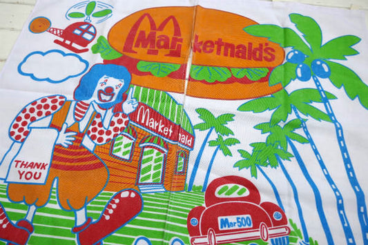 Marketnald's カリフォルニア ハンバーガー ヤシの木 ビンテージ カーテン ナルド US