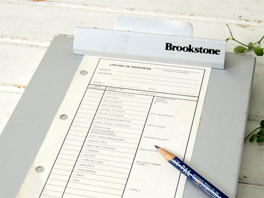 SAUNDERS 工業系・書類ケース付き・アルミ製・ビンテージ・バインダー クリップボード USA