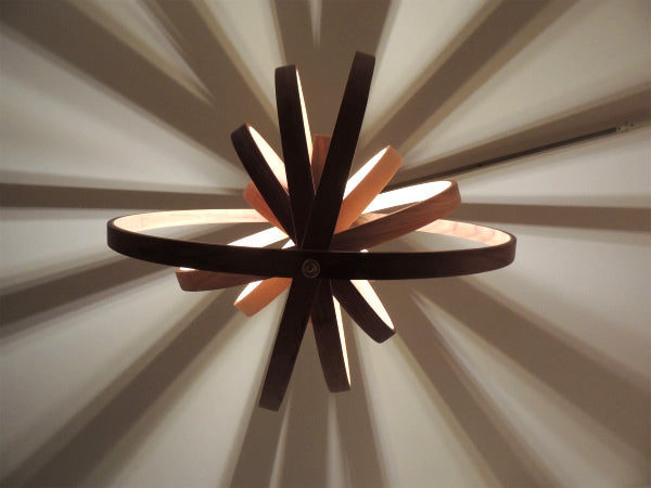 Avis Design カリフォルニア 8連 ペンダントランプ 木製 照明 ライト フープランプ インテリア