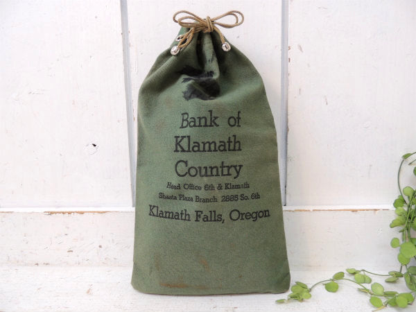 【Bank of Klamath】USA!オレゴン州・クラマス銀行・ヴィンテージ・コイン袋/布袋