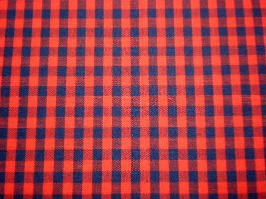デッドストック 赤色・ギンガムチェック柄・ファブリック/生地