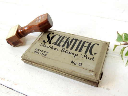 【SCIENTIFIC】アンティーク・ラバー・スタンプパッド/スタンプ台(BLACK) USA
