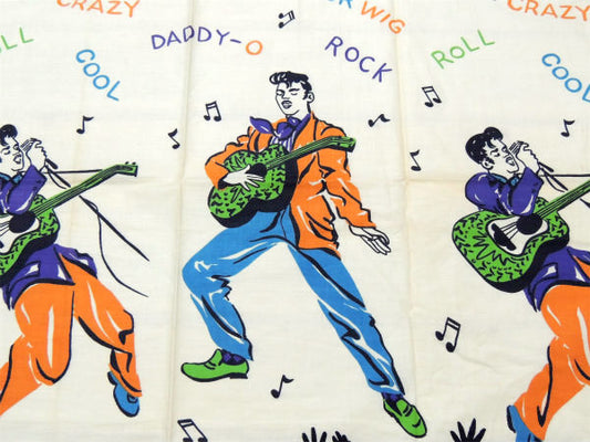 【エルヴィス プレスリー】ロックンロール・デッドストック・50'sヴィンテージ・生地・ファブリック
