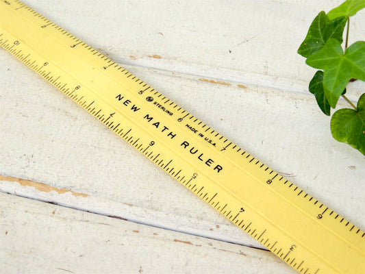 NEW MATH RULER 1960s~・クリームイエロー・ヴィンテージ・ルーラー・定規 US