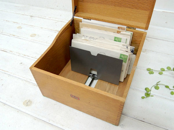 【Weis】USA!組木の木製・アンティーク・ファイルホルダー/書類ケース/カードボックス