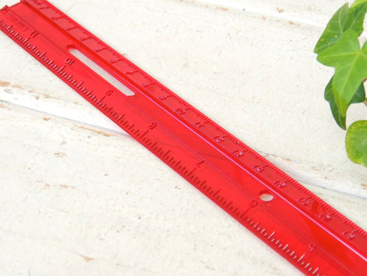 【EMPIRE・USA・Red】インチ&センチ・ヴィンテージ・ルーラー・定規・DIY