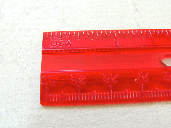 【EMPIRE・USA・Red】インチ&センチ・ヴィンテージ・ルーラー・定規・DIY